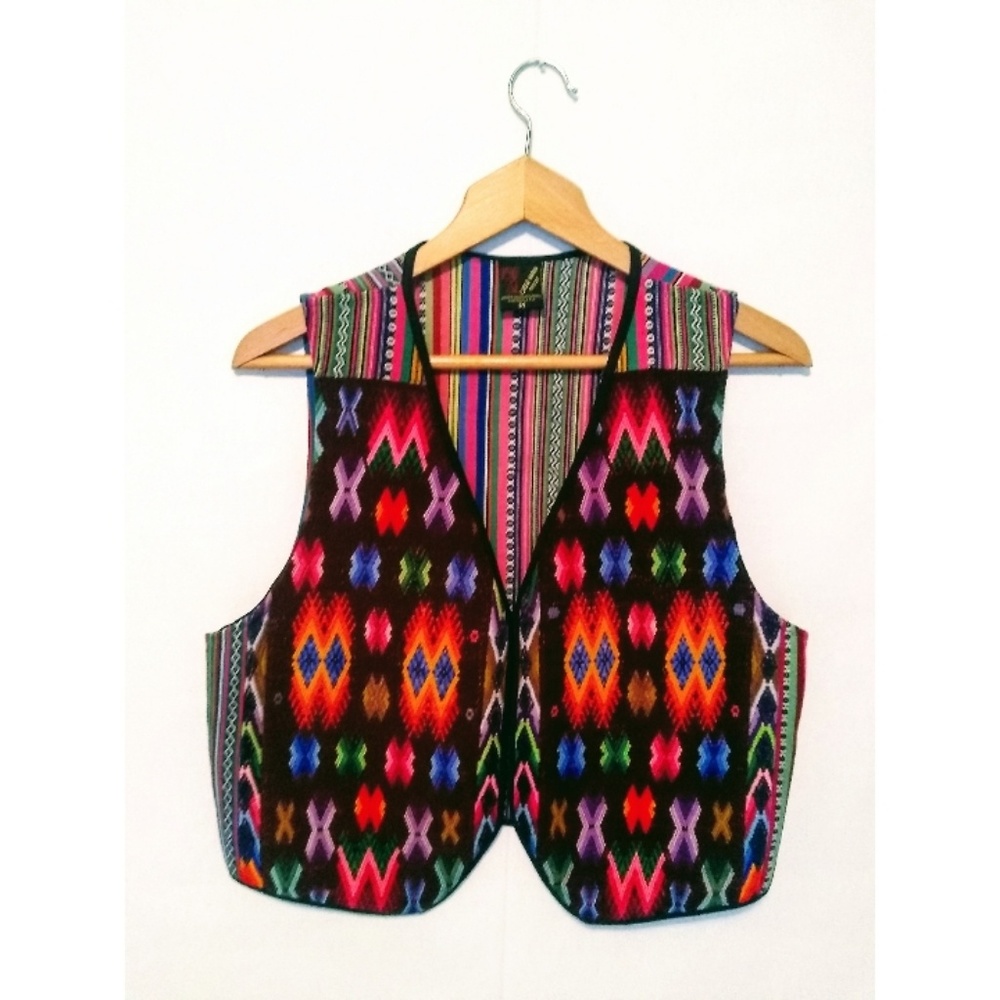 Casa Maya Rainbow Bohemian Hippie Embroidered Vest